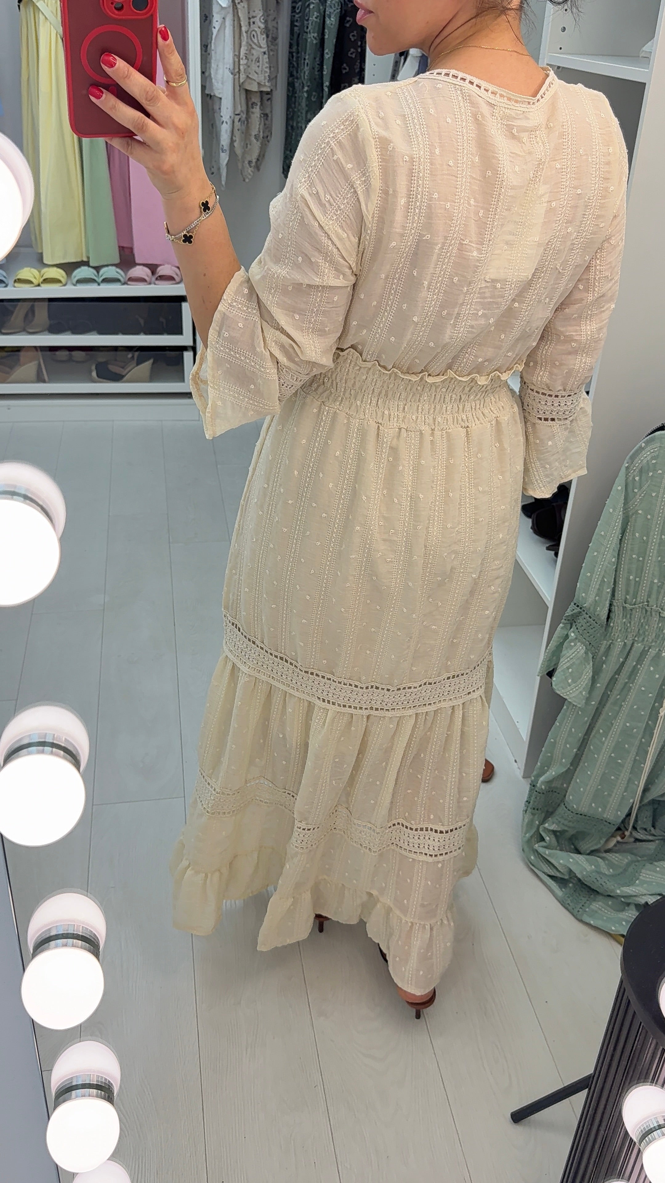 Luni Embroided V Neck Maxi Dress