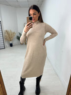 Evelina Plain Ribbed 2 Piece Dress Co-Ord Set