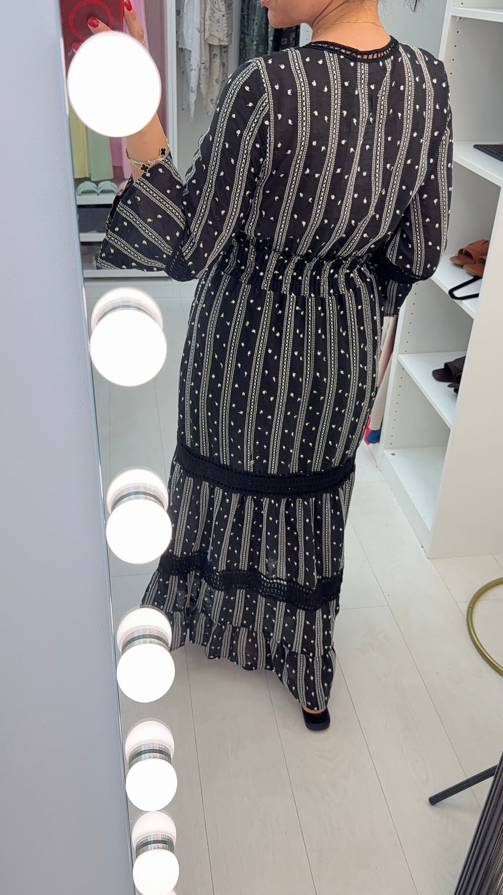 Luni Embroided V Neck Maxi Dress