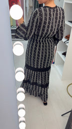 Luni Embroided V Neck Maxi Dress