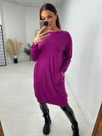 Ottie Plain Button Back Jumper Dress