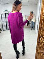 Ottie Plain Button Back Jumper Dress