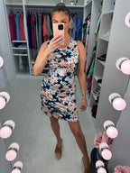 Bowers Navy Floral Print Shift Dress