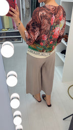 Della Rose Print Batwing Top