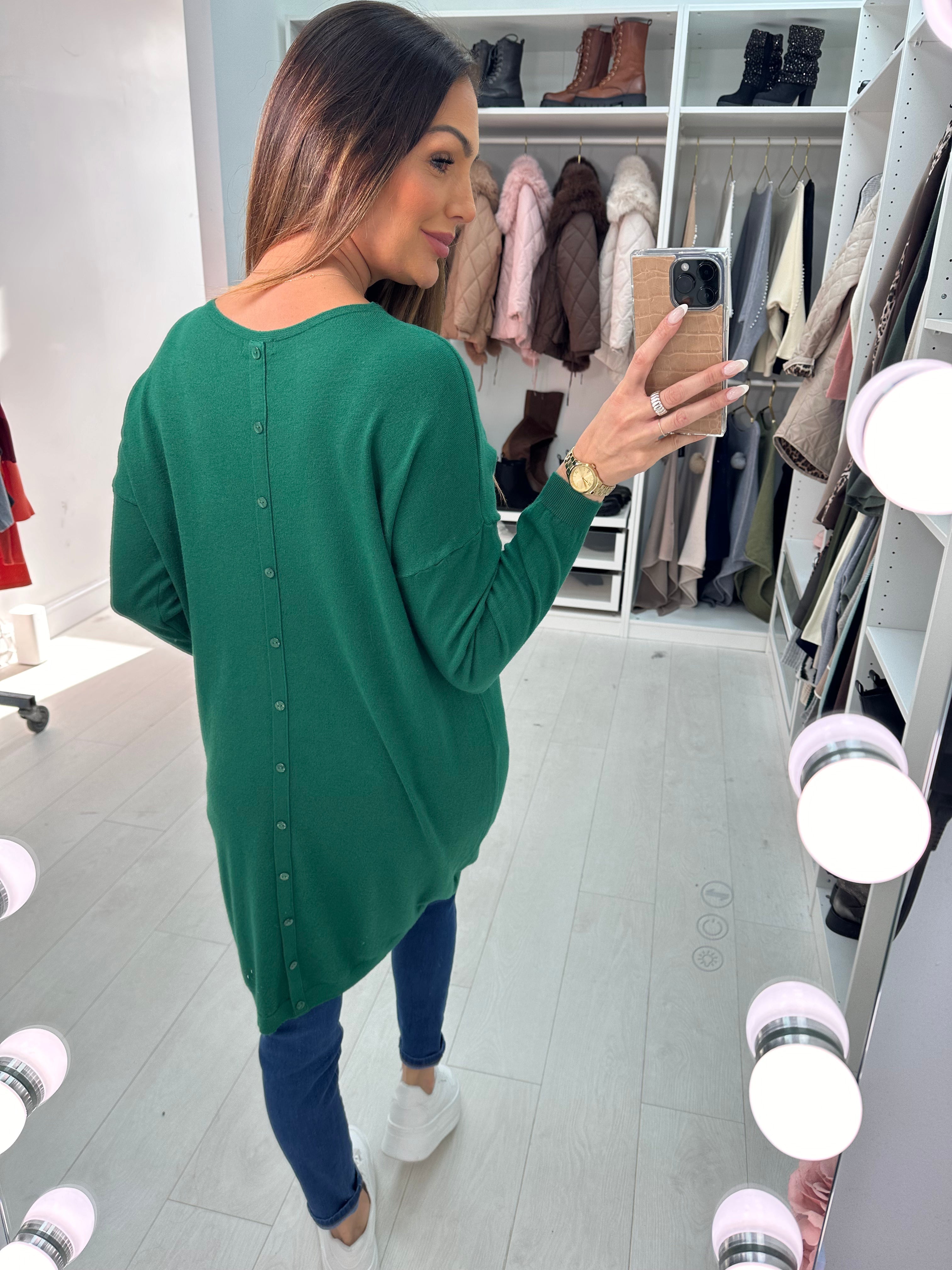 Ottie Plain Button Back Jumper Dress