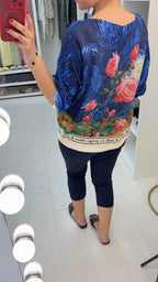 Della Rose Print Batwing Top