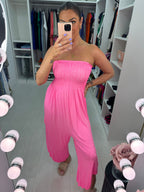 Maxiney Neon Ruched Drape Elasticated Jumpsuit