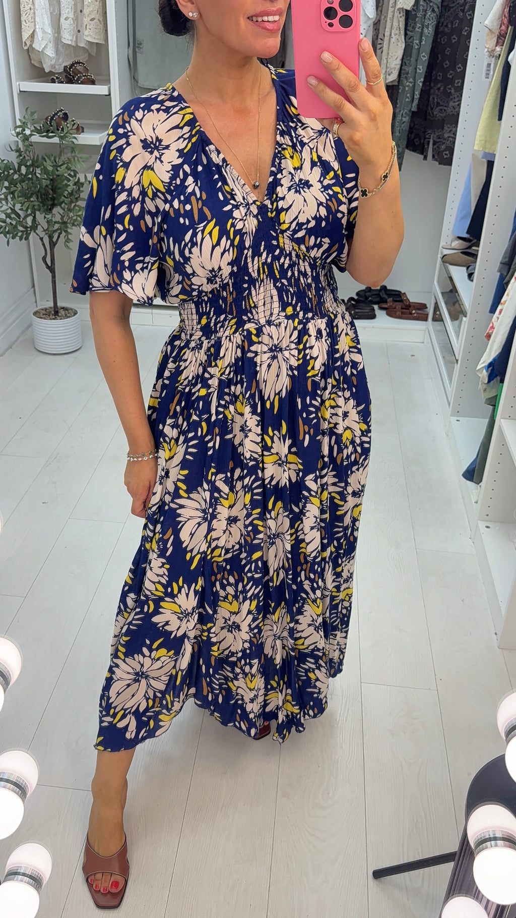 Dora Floral Shirred Maxi Dress