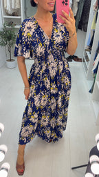 Dora Floral Shirred Maxi Dress
