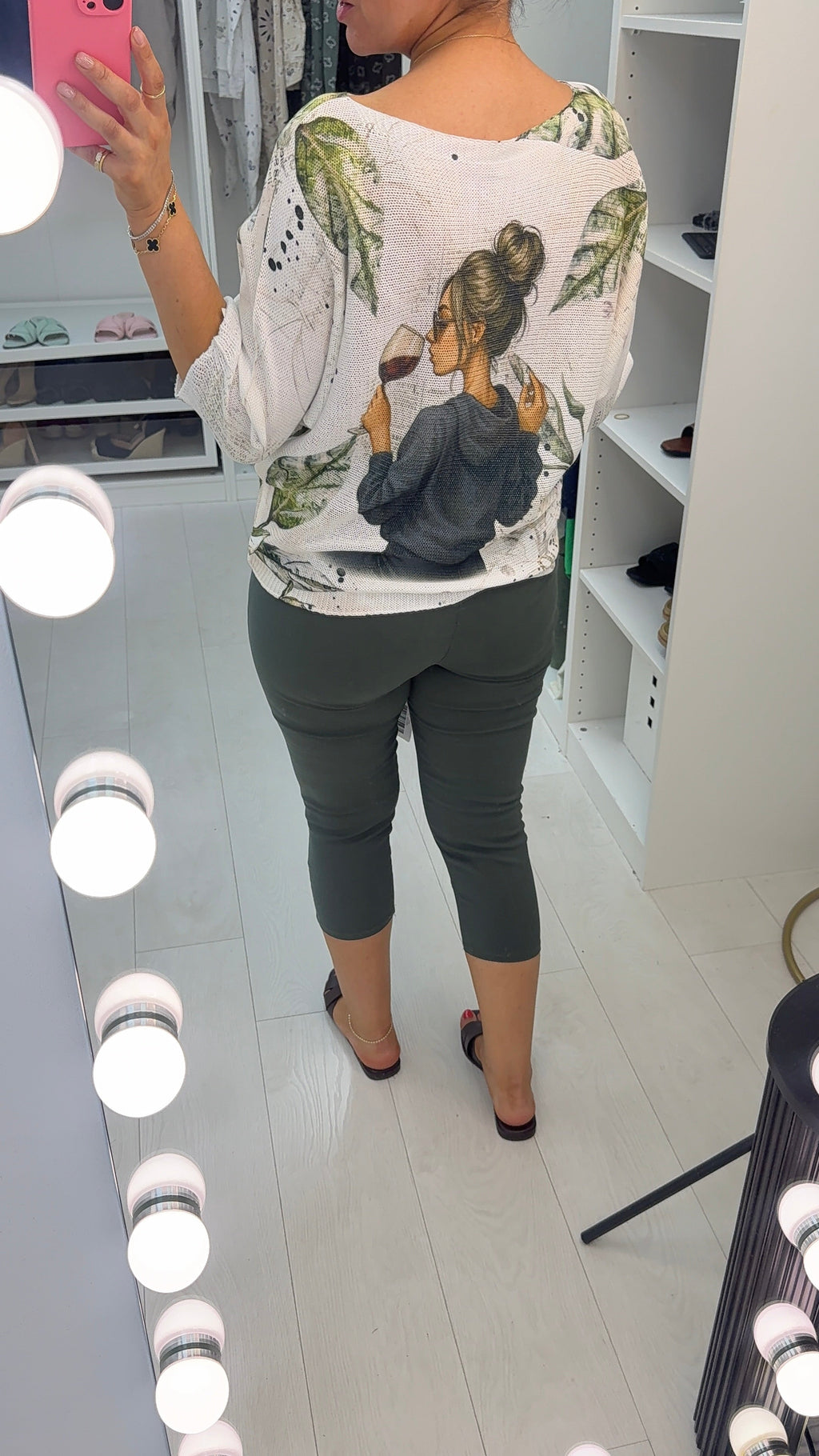 Hailey Wine Print Batwing Top