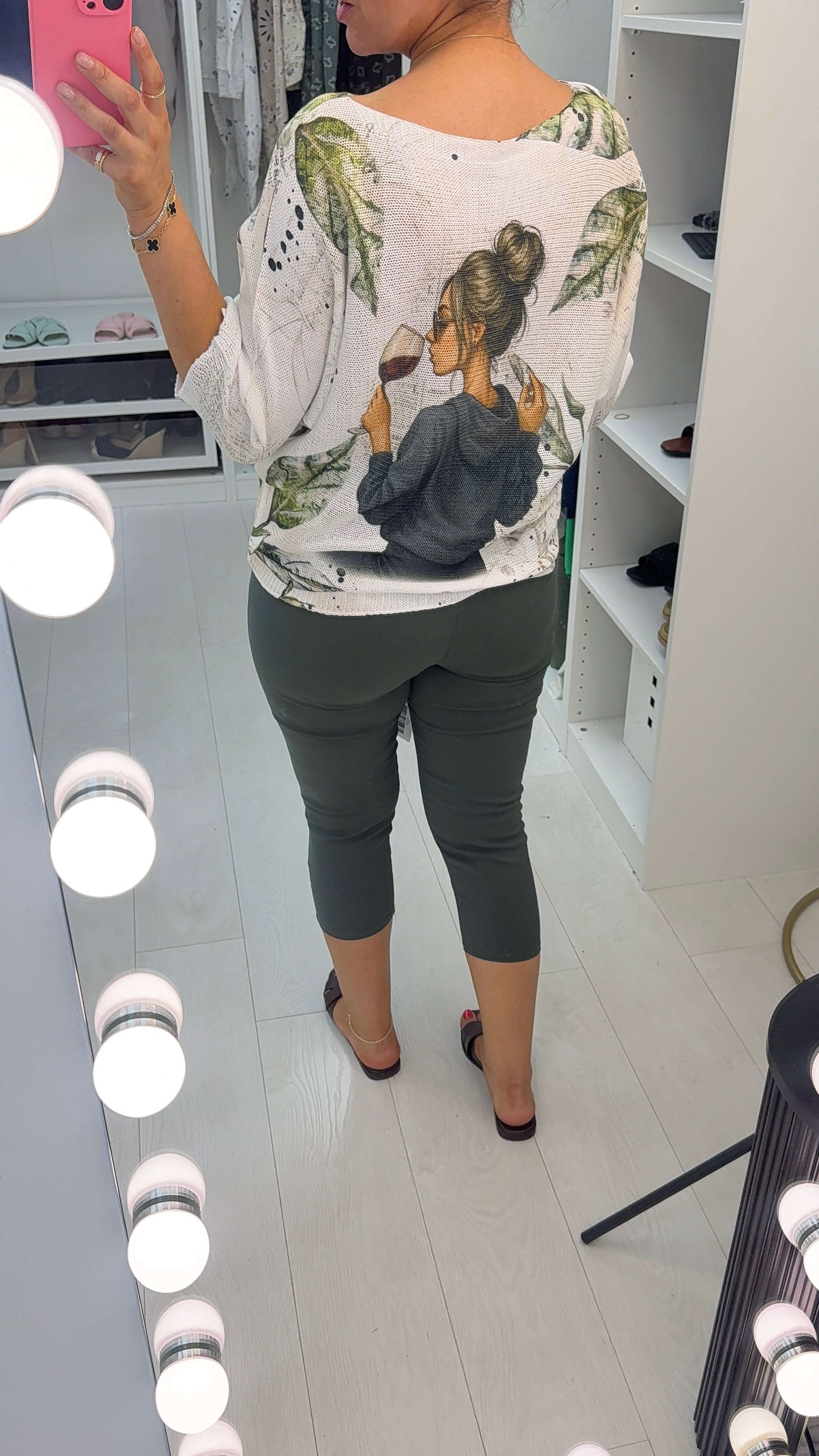Hailey Wine Print Batwing Top