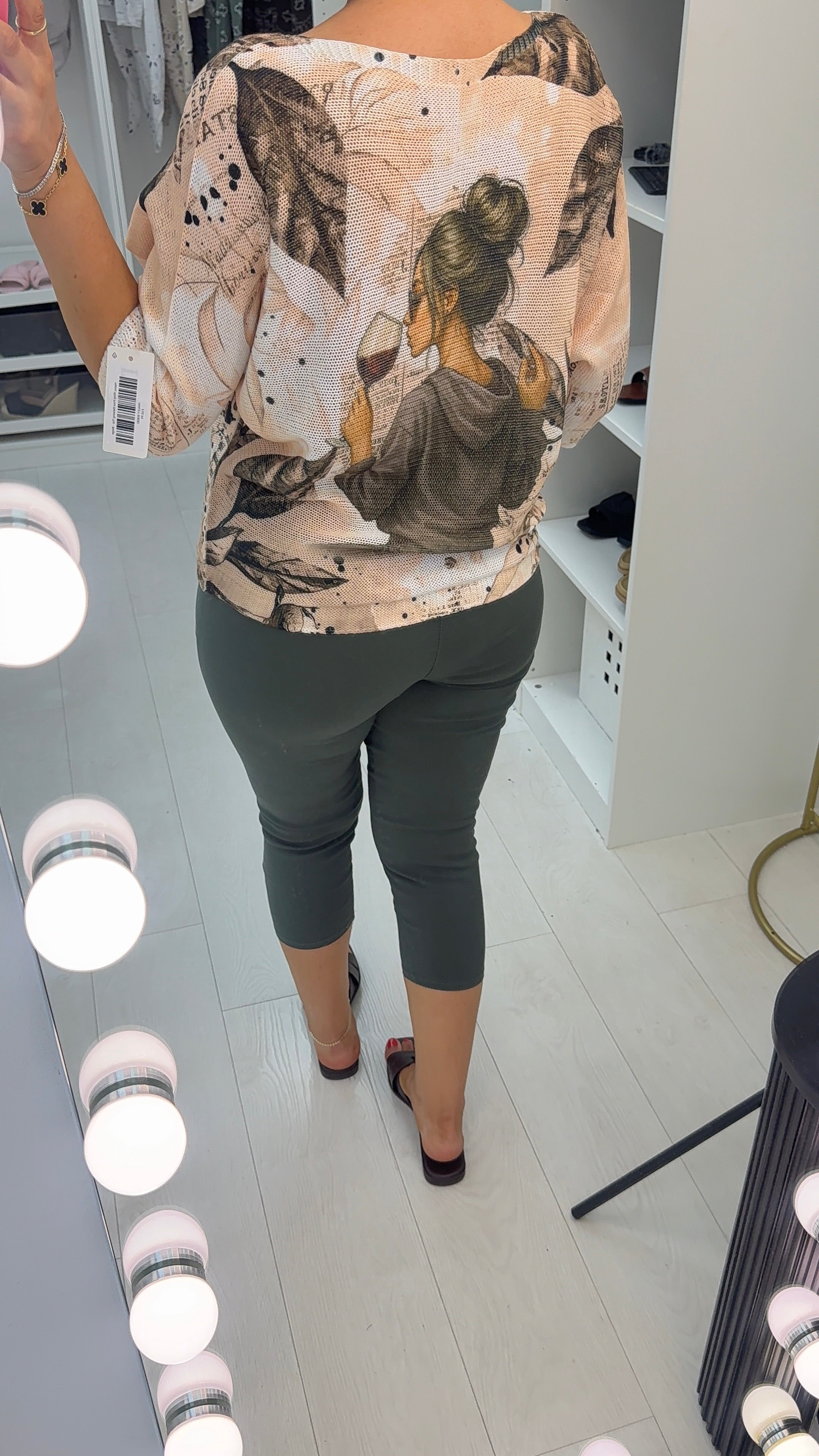 Hailey Wine Print Batwing Top