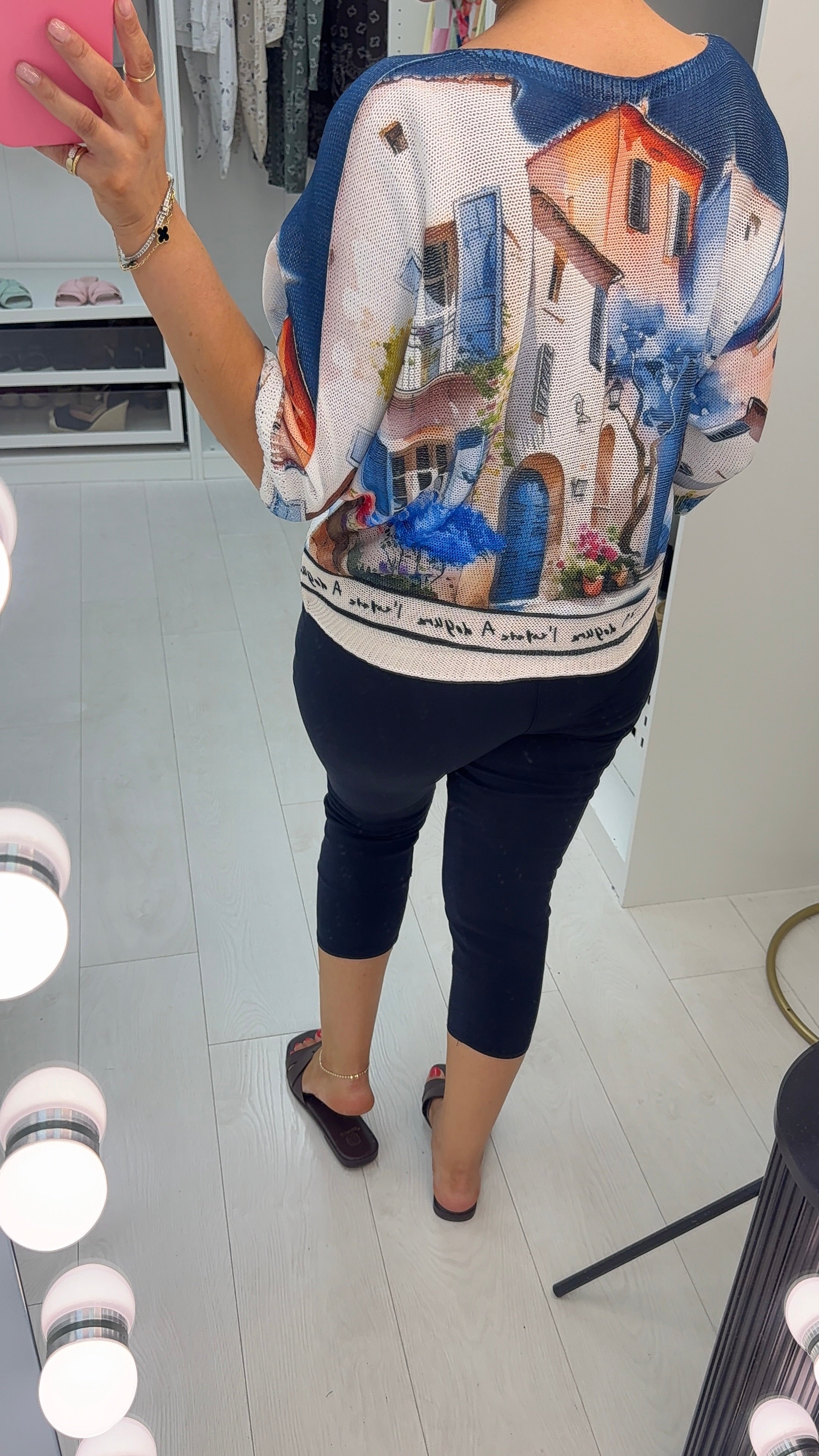 Islana Watercolour Print Batwing Top
