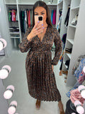 Towner Graphic Print Wrap Pleat Dress