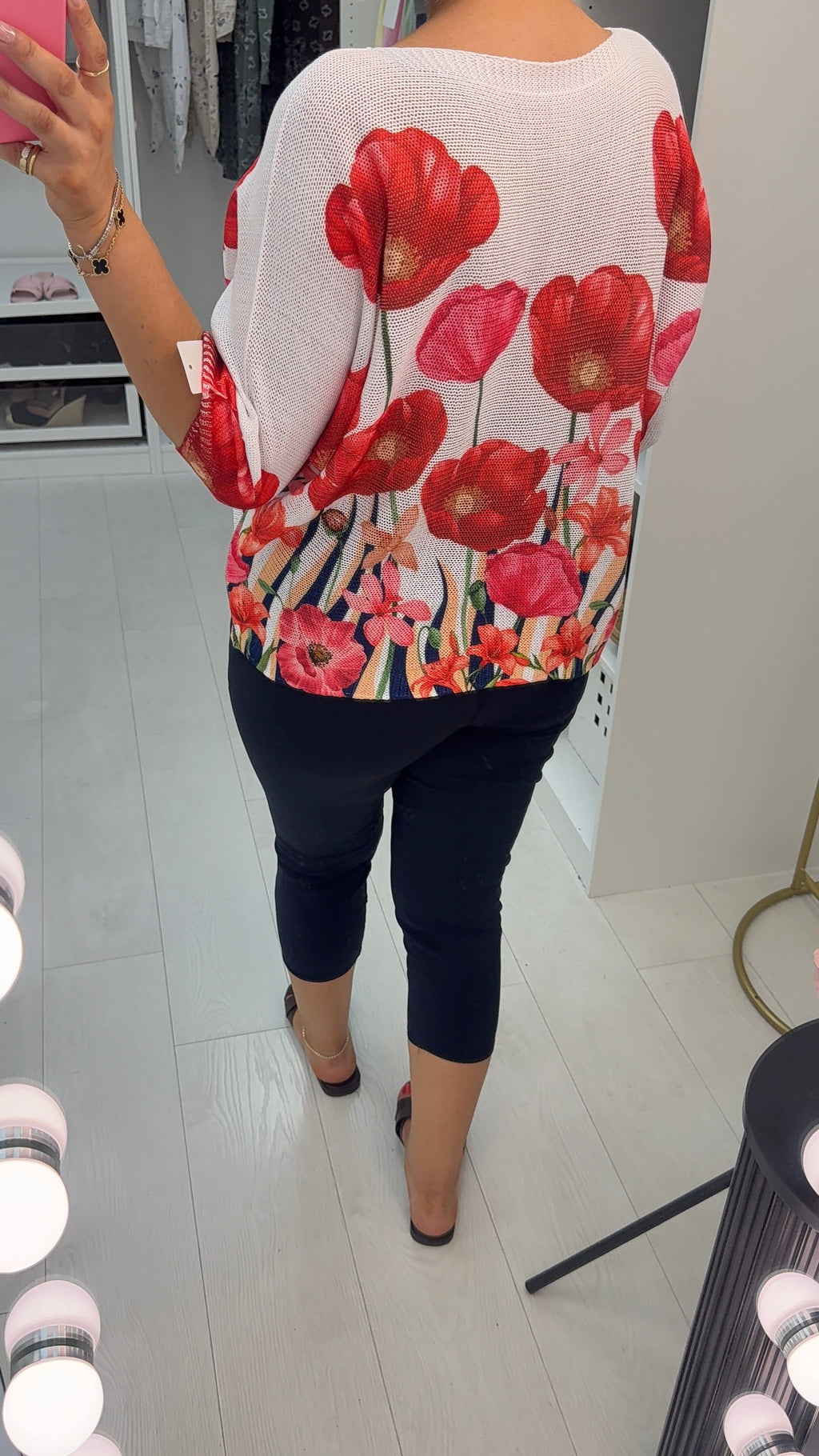 Alysia  Poppy Print Batwing Top