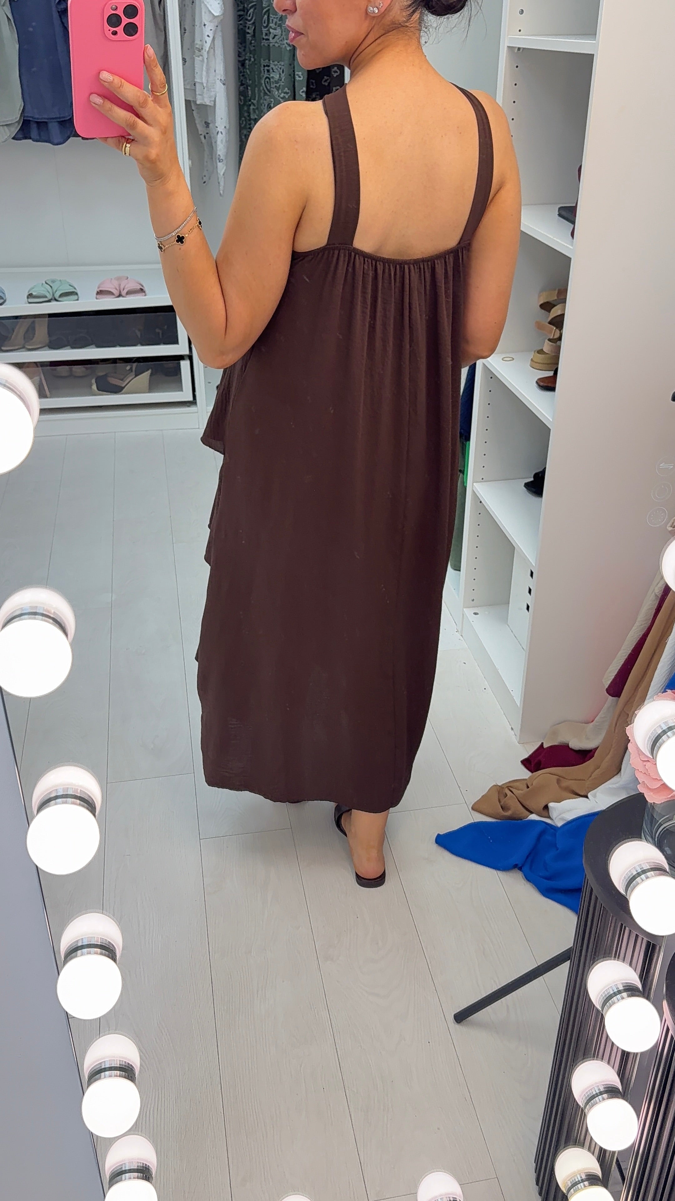 Wendelyn Plain Ruffled Halter Neck Maxi Dress