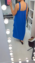 Wendelyn Plain Ruffled Halter Neck Maxi Dress