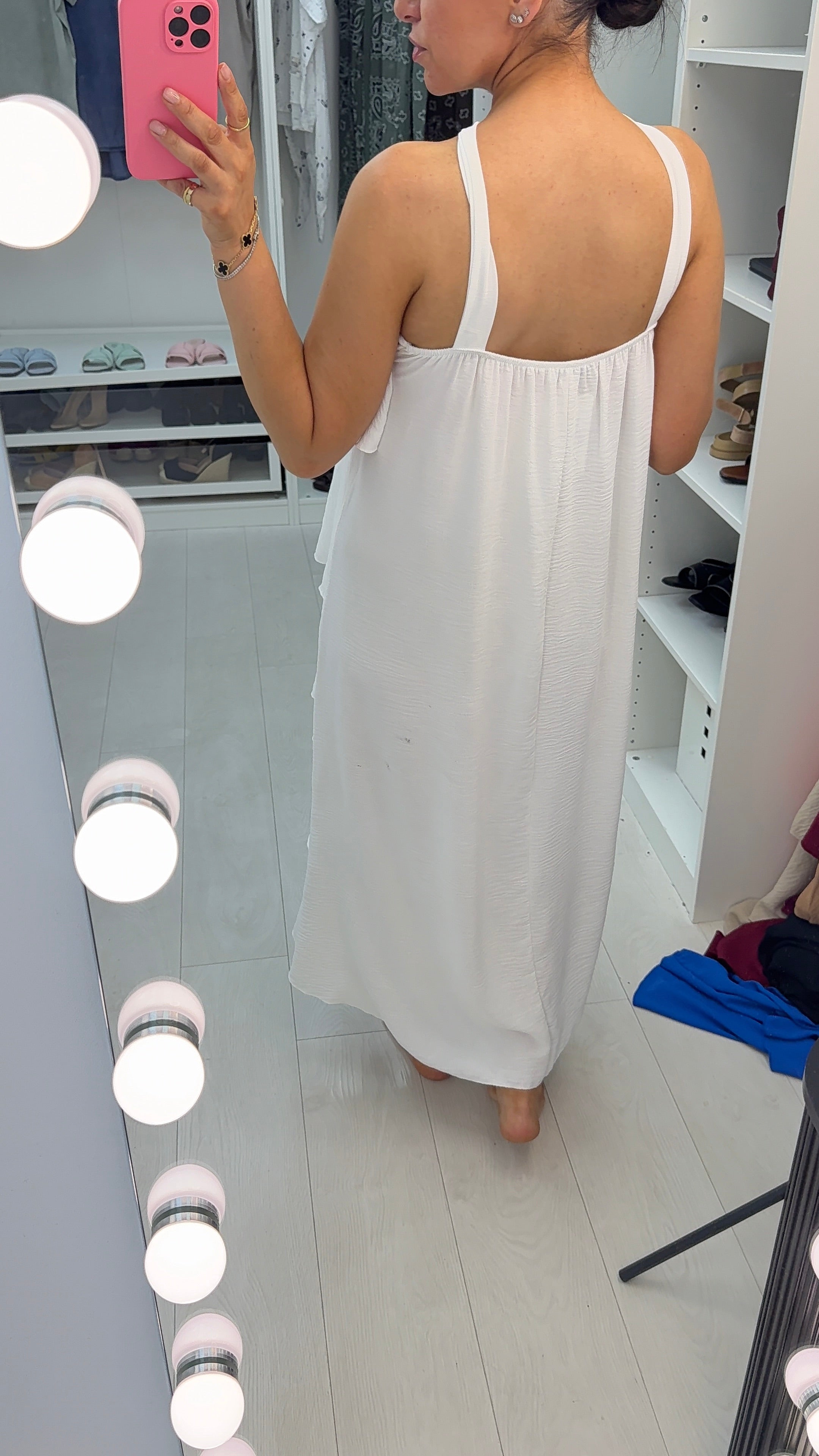 Wendelyn Plain Ruffled Halter Neck Maxi Dress