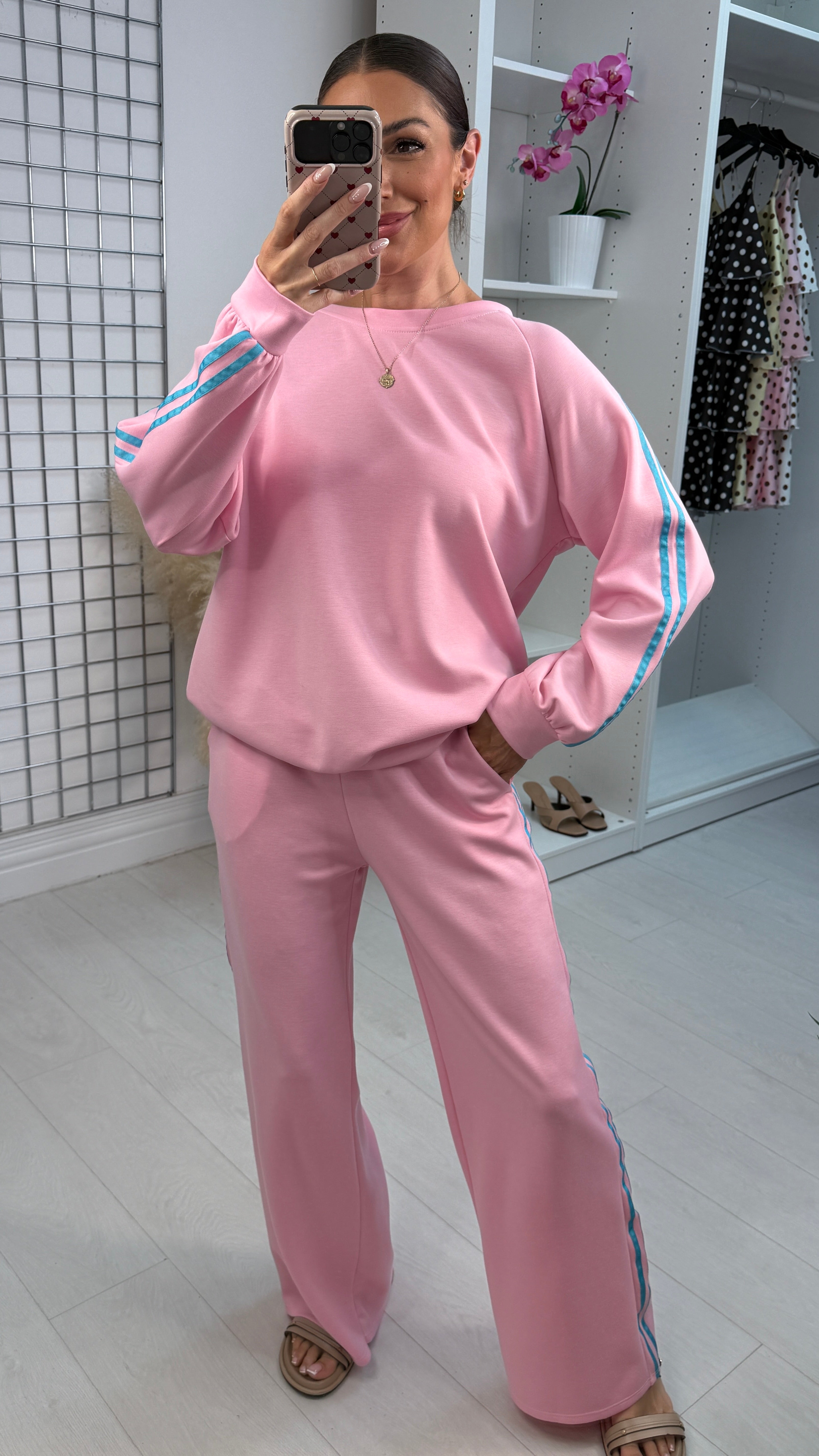 Vineta Long Sleeve Side Stripe Detailed Loungewear Set