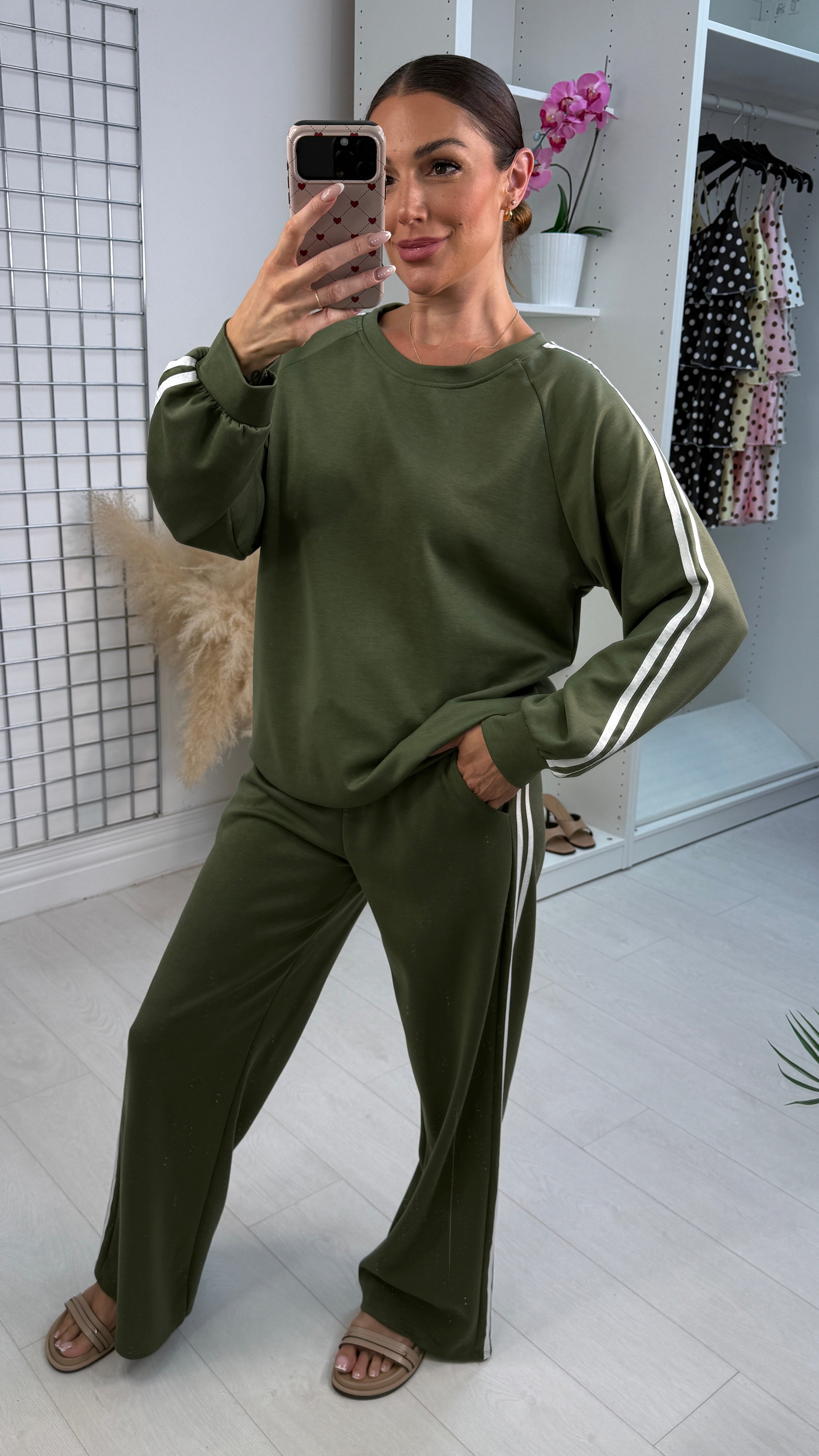 Vineta Long Sleeve Side Stripe Detailed Loungewear Set