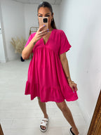 Amyra Floaty Tiered Smock Dress