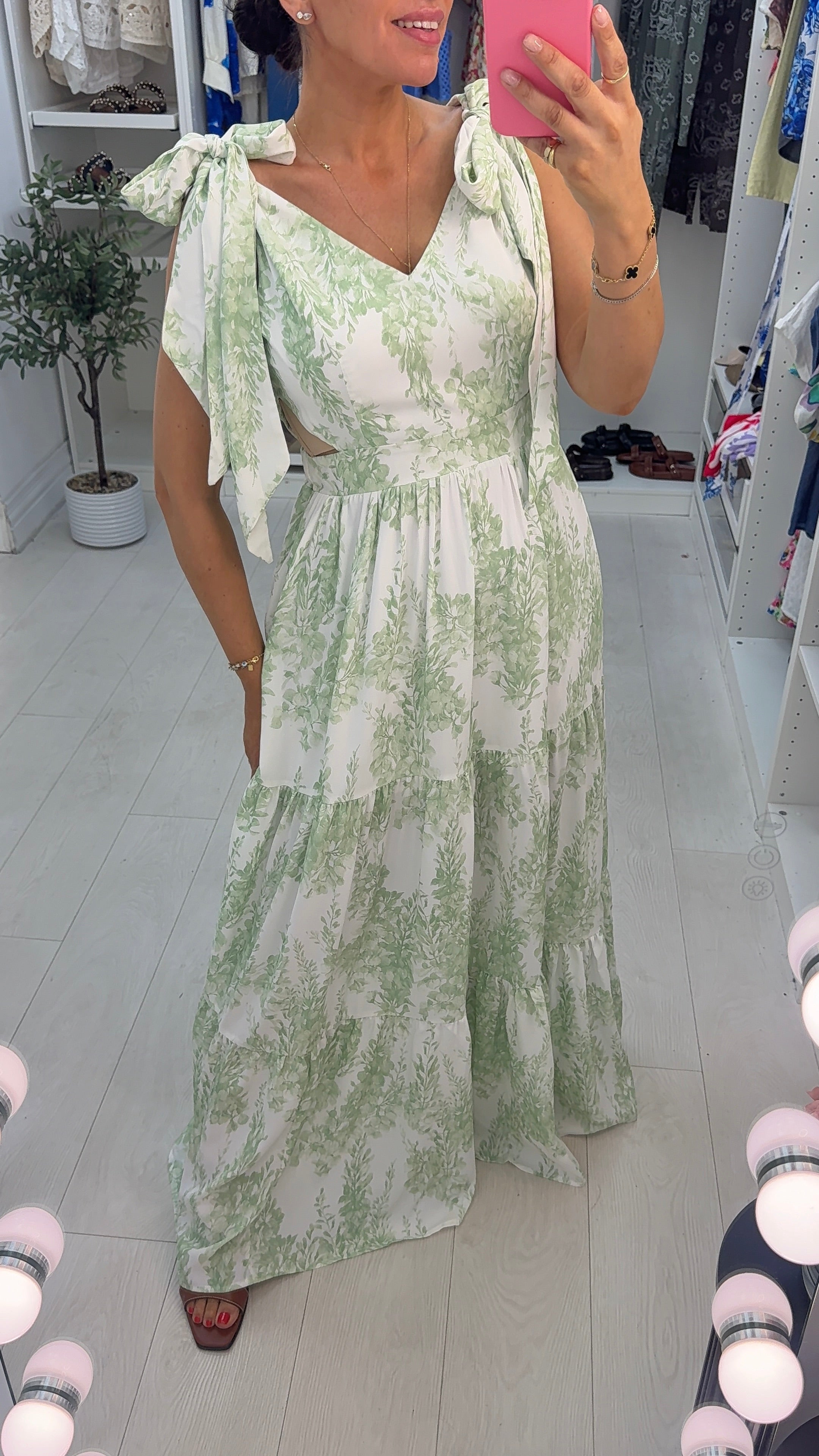 Rumaya Floral Cut-Out Side Maxi Dress