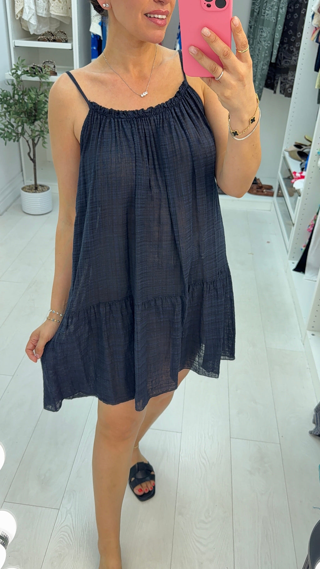 Kelce Striped Loose Fit Midi Dress