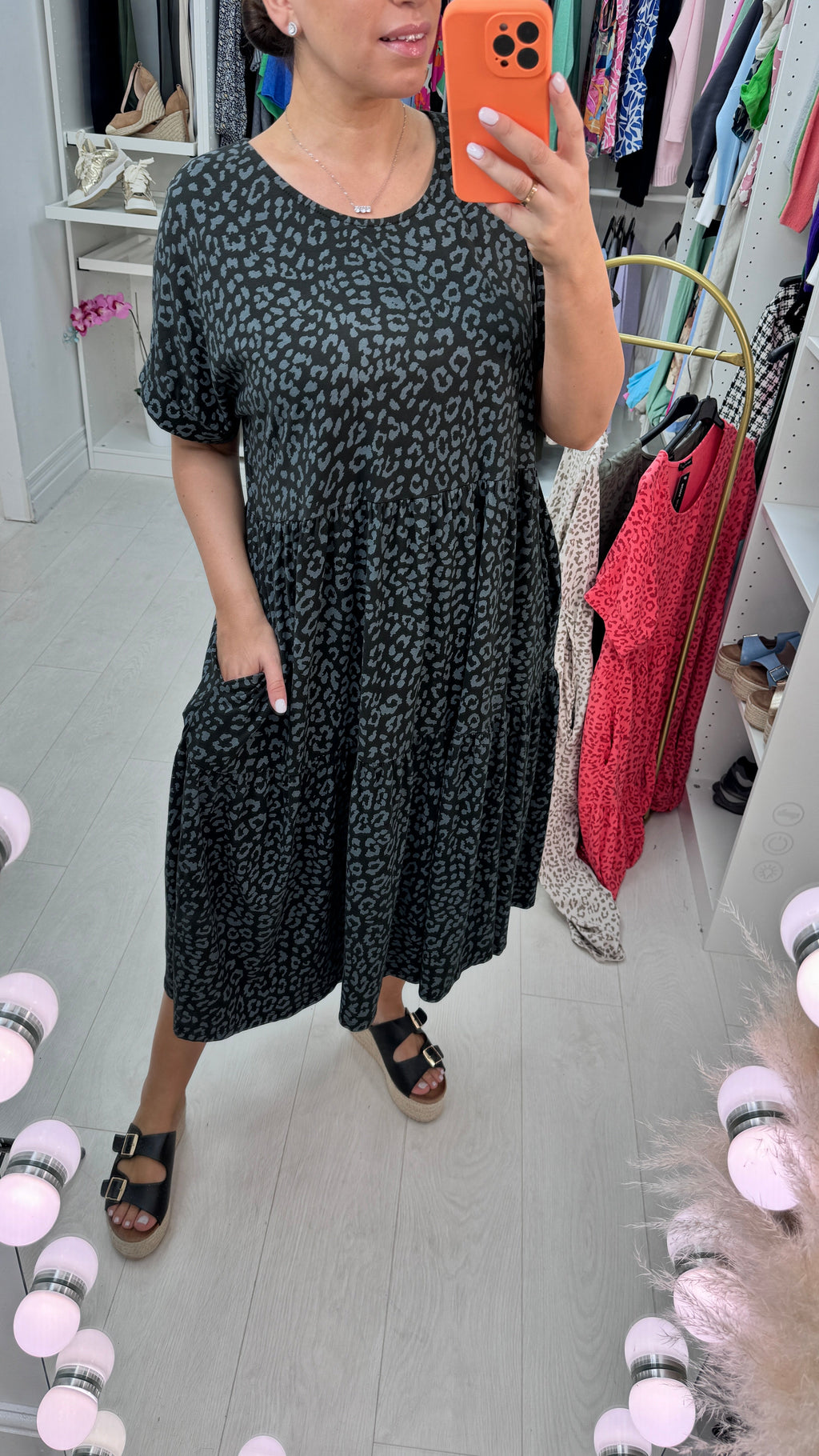 Neptune Leopard Print Smock Dress