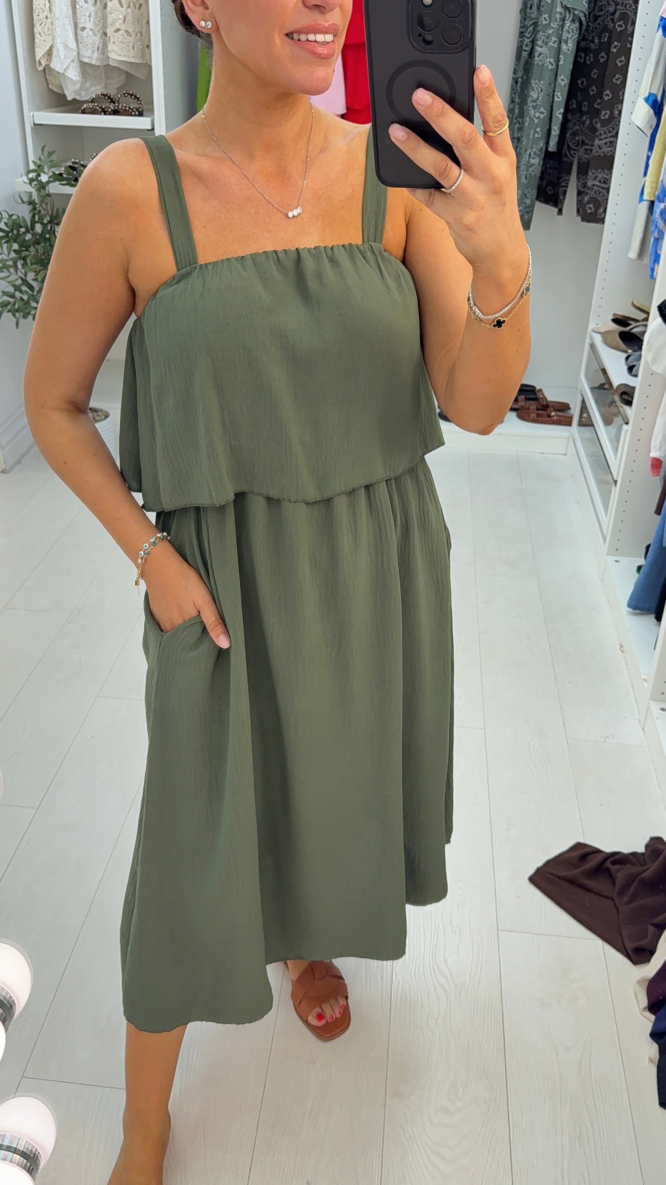 Janiyah Plain Loose Fit Strappy Dress