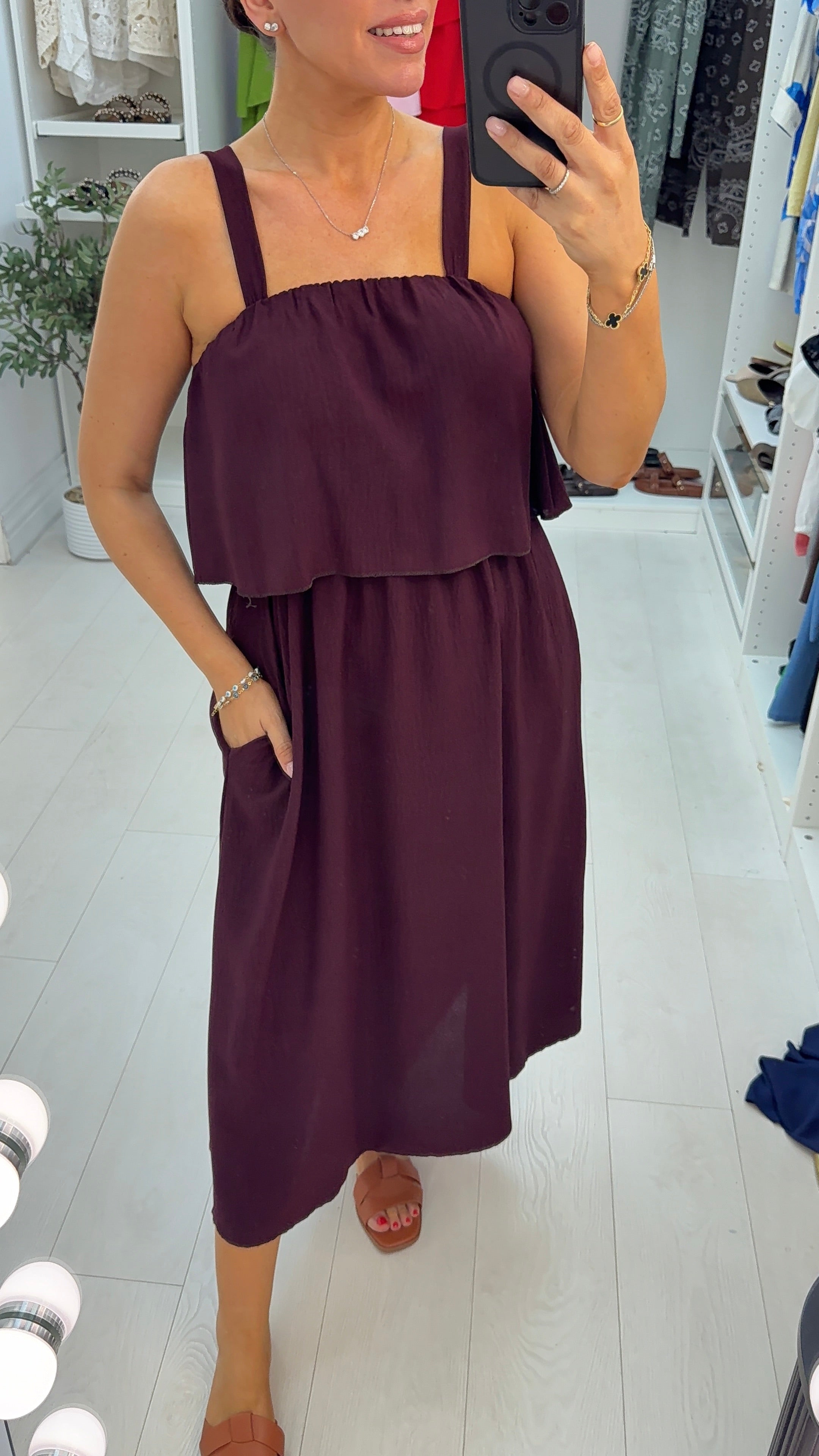 Janiyah Plain Loose Fit Strappy Dress