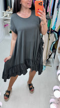 Emila Oversized Frill Ruffle Jersey Dress
