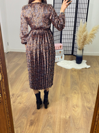 Towner Graphic Print Wrap Pleat Dress