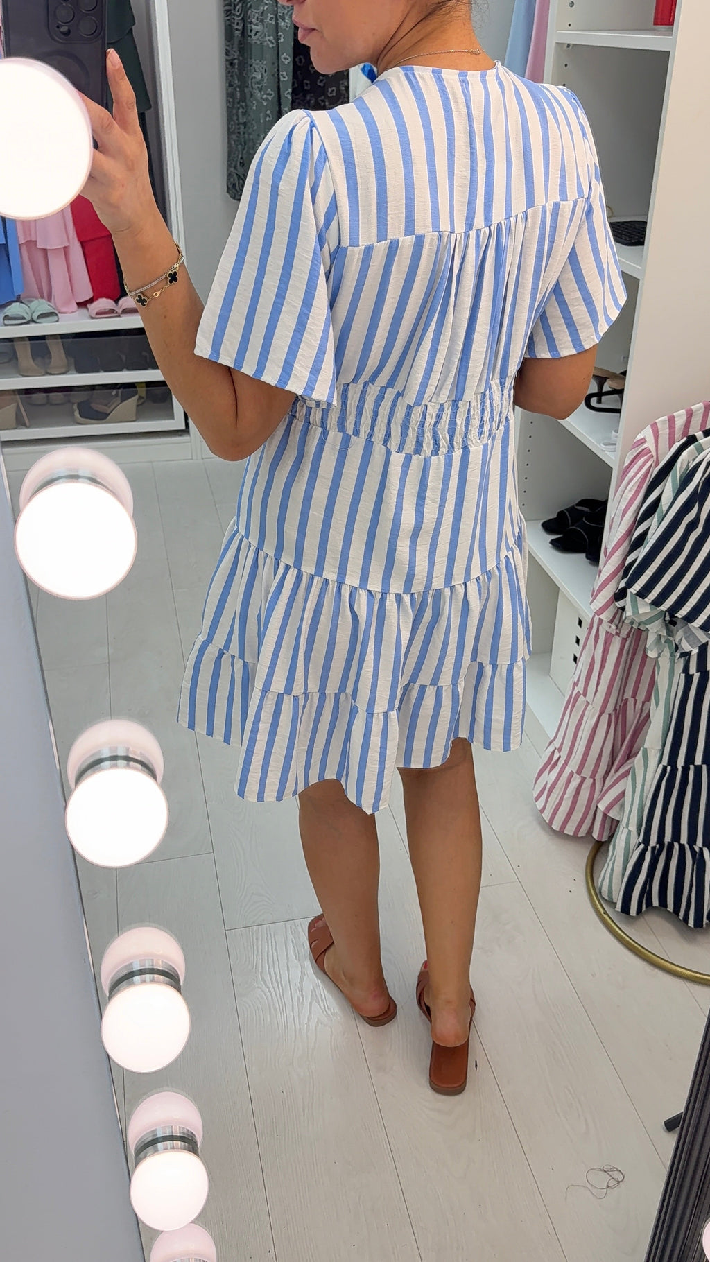 Loxley V Neck Striped Smock Dress
