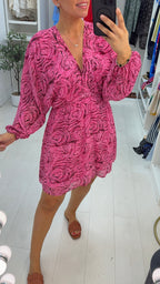 Electra Rose Print V Neck Midi Dress
