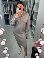 Ava Zip Front Jumper Dress