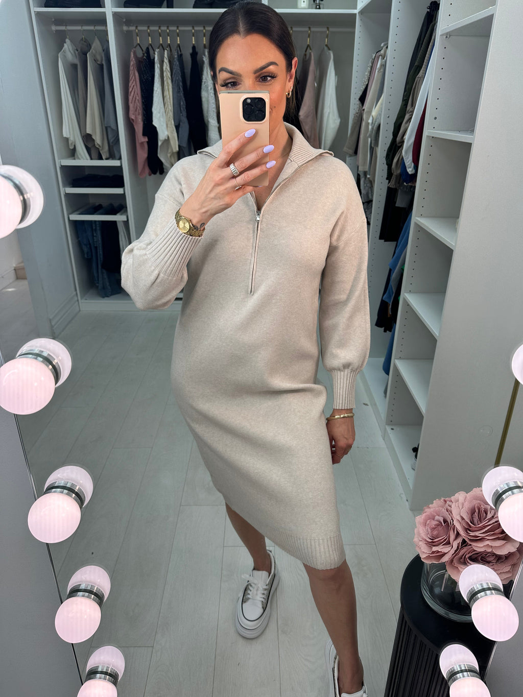 Ava Zip Front Jumper Dress