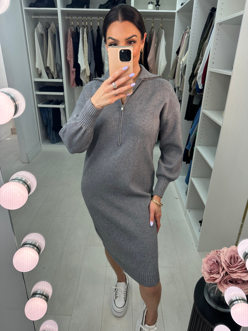 Ava Zip Front Jumper Dress