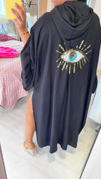 Dubai Sequin Evil Eye Oversized Kaftan