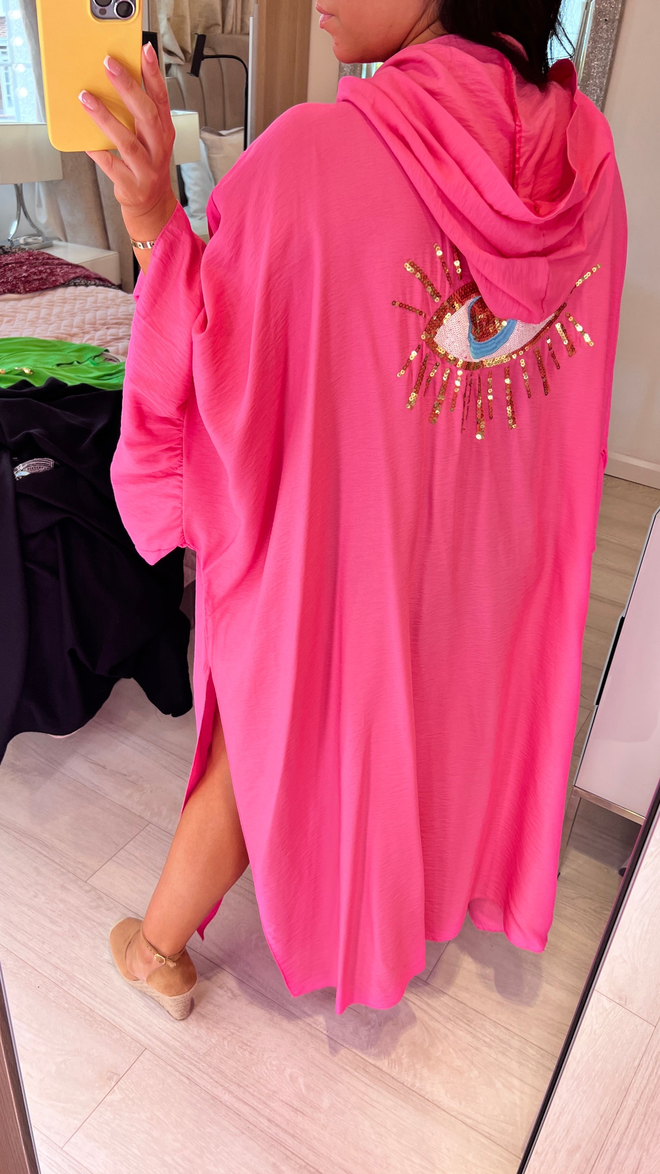 Dubai Sequin Evil Eye Oversized Kaftan