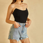 Black Strapless Bodysuit