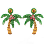 Bohemian Handmade Beaded Coconut Tree Earrings