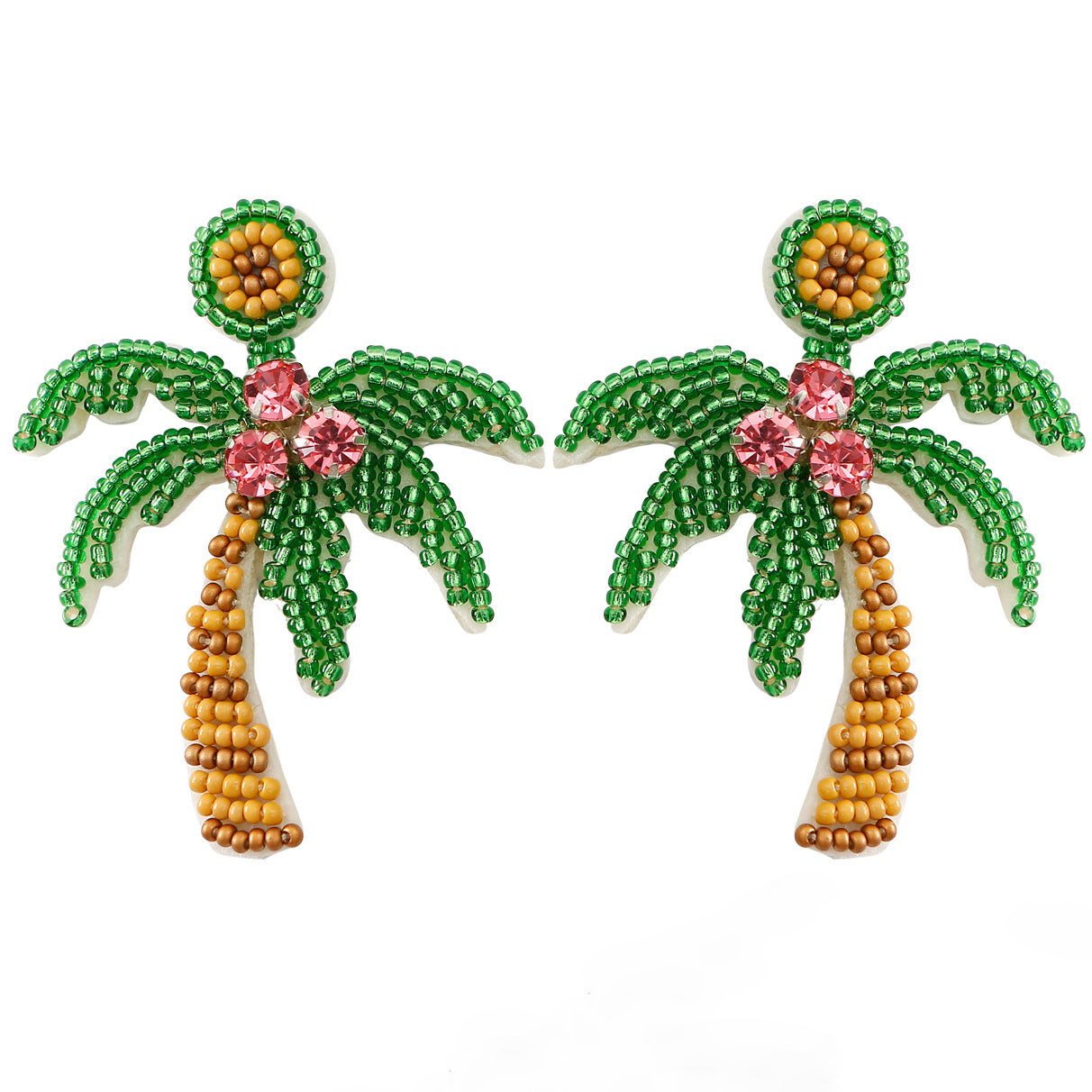 Bohemian Handmade Beaded Coconut Tree Earrings