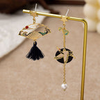 Antique Style Fringed Fan Earrings