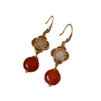 New Chinese-style Traditional Red Bead Earrings