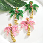 Bohemian Handmade Beaded Coconut Tree Earrings