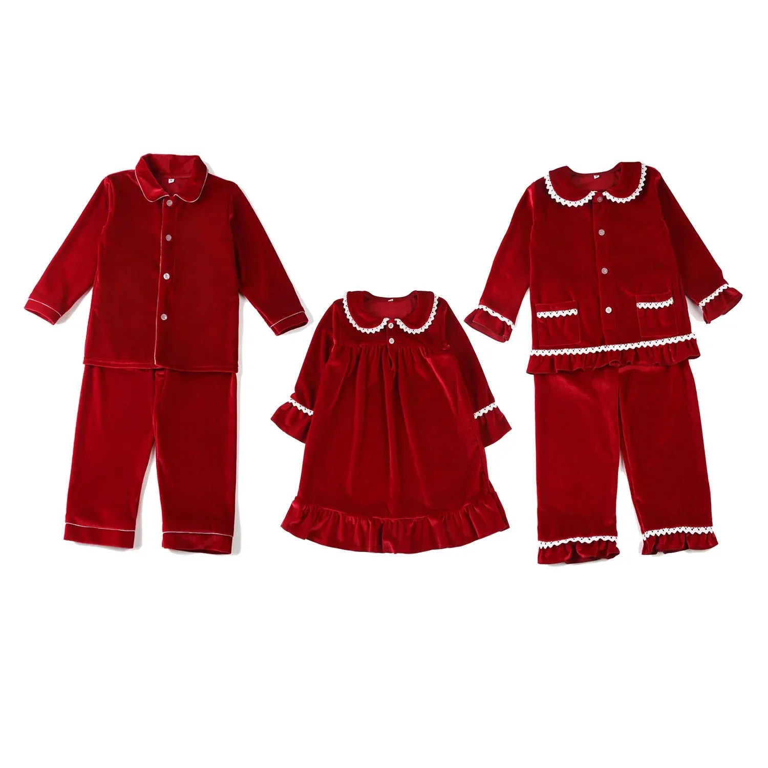 Luxury Velevt Christmas Family Pajamas Sets