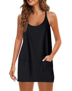 Casual 2-in-1 Romper Dress with Shorts Underneath