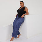Women's Plus Size Casual Black Button-Front Sleeveless Vest Top