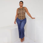 Classic Leopard Sleeveless Crew Neck Top