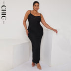 Plus Retro Black Cowl Neck Bodycon Dress